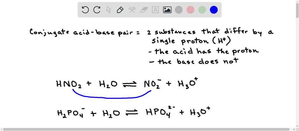 SOLVED: Text: Correctly identify the conjugate acid-base pairs in the ...