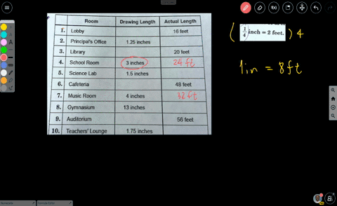 pls-help-will-makr-brainliest-and-give-20-points-on-a-set-of-architectural-drawings-for-new-school-building-the-scale-is-4inch-2-feet-find-the-missing-lengths-of-the-rooms-room-drawing-lengt-45516