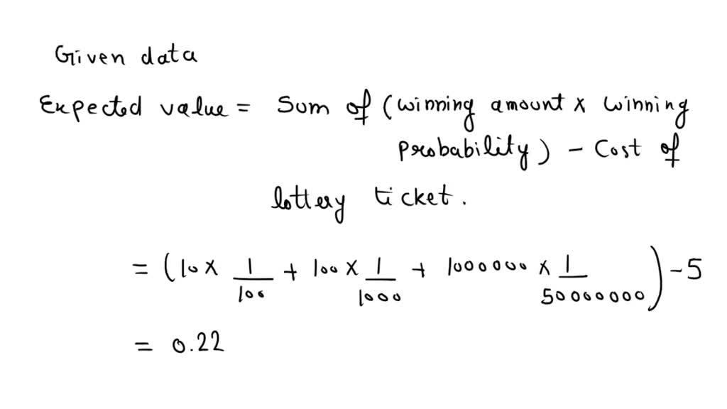 SOLVED: Robert bought a 5 lottery ticket such that in 100 would win10 ...