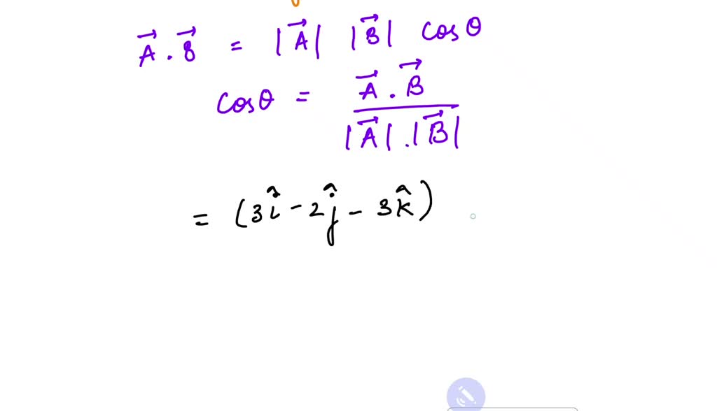 SOLVED: What Is The Angle Between The Vector A = +3i - 2j - 3k And The ...