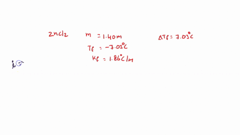 the-experimentally-measured-freezing-point-of-a-140-m-aqueous-solution-of-zncl2-is-703c-the-freezing-point-depression-constant-for-water-is-kf-186cm-assume-the-freezing-point-of-pure-water-i-36751