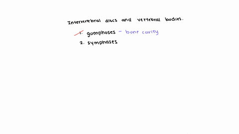 the-articulations-between-intervertebral-discs-and-vertebral-bodies-are-1-gomphoses-2symphyses-3-synchondroses-4synovial-plane-joints