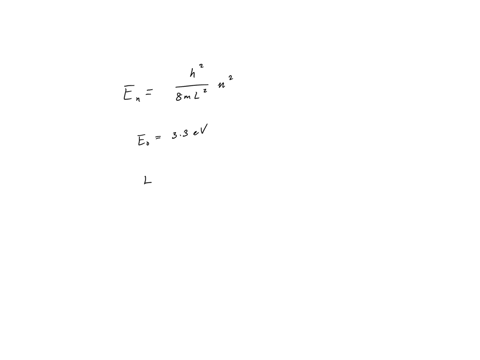 an-electron-is-confined-to-one-dimensional-region-in-which-its-ground-state-n-1-energy-is-330-ev-2-what-is-the-length-of-the-region-0585-nm-what-is-the-expression-for-the-energy-of-particle-85568
