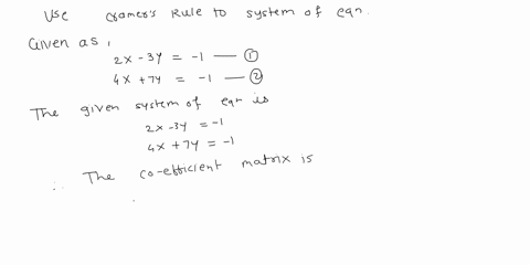 using-cramers-rule-to-solve-for-x-in-the-system-of-equations-below-2x-3y-1-4x-7y-1-37293