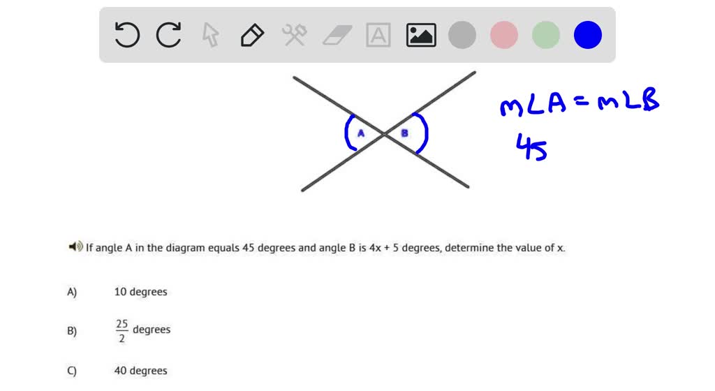 what is the value of x 45 degrees 2x 5