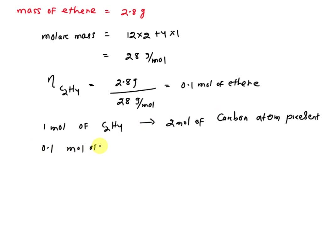 SOLVED How many carbon atoms are contained in 28g of C2H4