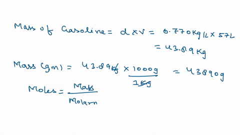 what-is-the-volume-in-l-of-carbon-dioxide-at-100-atm-and-29815-k-are-released-from-a-cars-engine-upon-consumption-of-a-570-l-liquid-tank-gasoline-gasoline-density-0770-kgl-molar-mass-of-c8h1-37485