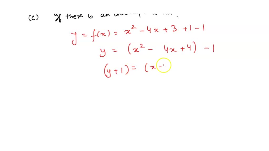 SOLVED: a. Find the x-coordinate of the vertex of the parabola f(x) = 1 ...