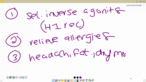 please-answer-each-question-in-one-short-sentence-in-regards-to-the-medication-loratidine-what-is-the-expected-pharmacological-action-what-is-the-therapeutic-use-what-are-the-complications-what-is-the