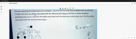 you-are-analyzing-the-following-human-pedigree-assume-that-the-individual-marked-with-an-asterisk-does-not-carry-any-allele-associated-with-the-affected-phenotype-and-that-no-other-mutation-75842