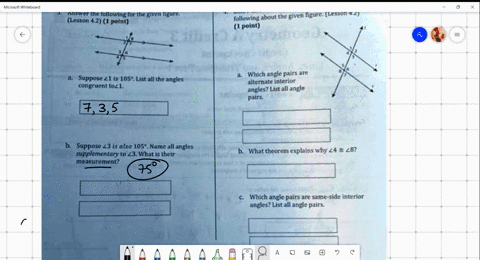 iine-are-panllel-answer-the-line-ind-bout-ere-riven-fgure-lesson-2-tollow-ing-e-point-answer-the-following-far-the-givcn-figure-lesson-2-1-polnt-which-angle-pairsare-alterate-interior-angles-67645