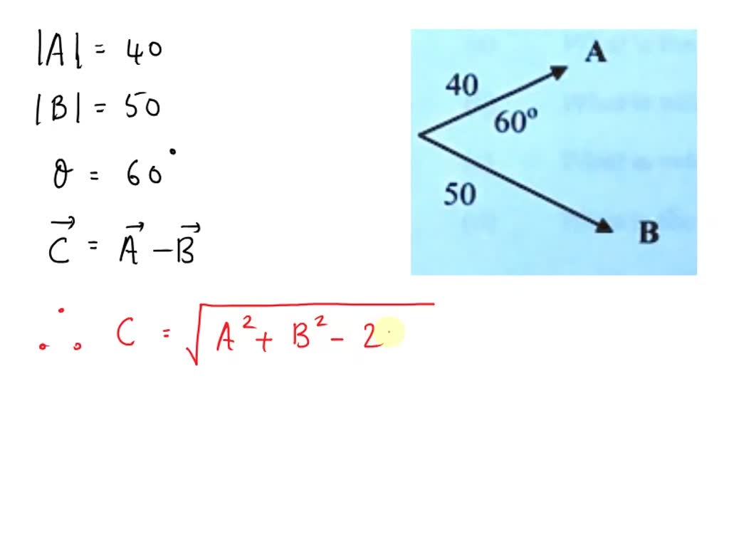 SOLVED: Vectors A And B Are Shown. What Is The Magnitude Of Vector C If ...