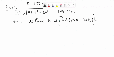 example-128-anautomotivetypeinternal-expanding-double-shoe-brake-is-shown-in-fig-1218-the-face-width-of-the-friction-lining-is-40-mm-and-the-maximum-intensity-of-normal-pressure-is-limited-t-55867
