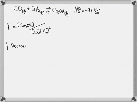 methanol-ch3oh-an-automobile-fuel-additive-is-commercially-produced-from-the-reaction-of-carbon-monoxide-and-hydrogen-gas-at-300c-as-shown-below-cog2h2-gch3ohg-h-91kj-mol-1-write-an-expressi-70974