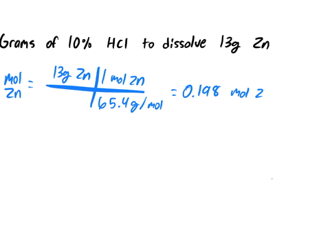 how-many-gram-of-hydrogen-chloride-acid-containing-10-by-mass-of-hydrogen-chloride-acid-would-be-required-to-dissolve-13g-of-zinc-28848