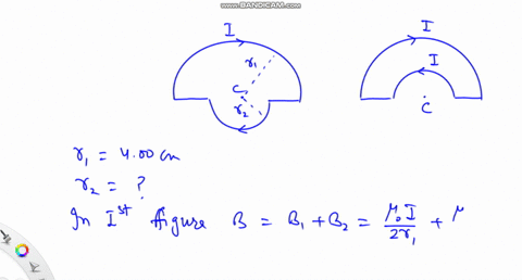 a-current-is-set-up-in-a-wire-loop-consisting-of-a-semicircle-of-radius-400-mathrmcm-a-smaller-con-2-76858