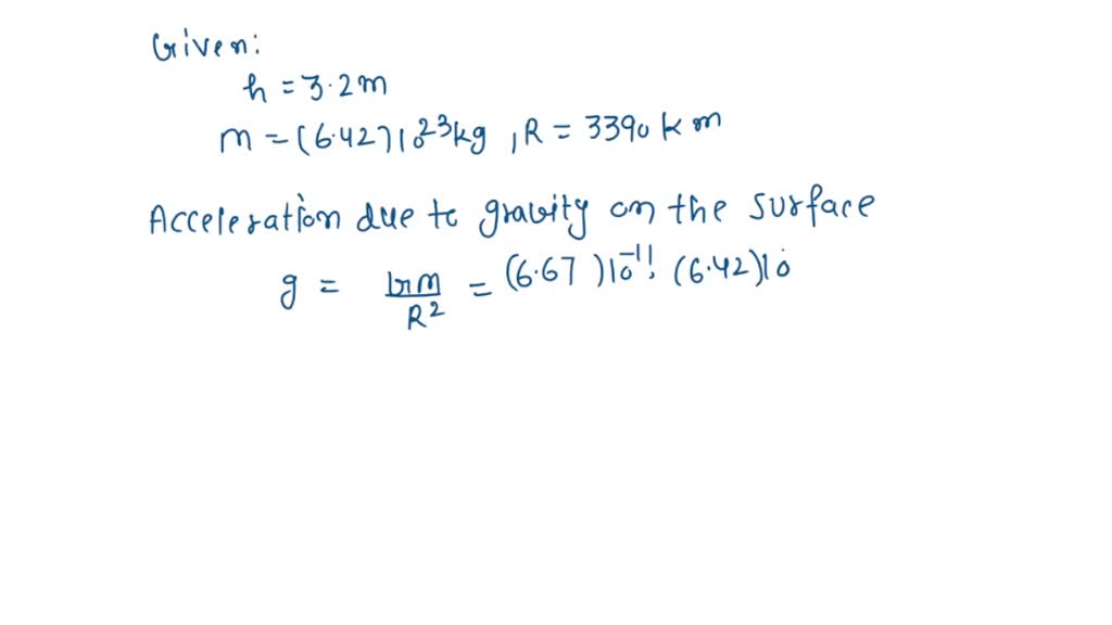 SOLVED If you drop a rock on Mars from a height of 1.20 m, at what