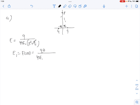 a-find-the-magnitude-and-direction-of-the-electric-field-at-point-p-a-distance-above-the-midpoint-between-two-equal-charges-4-distance-d-apart-report-your-answer-in-terms-of-only-the-given-v-28735