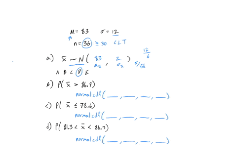 suppose-simple-random-sample-of-size-n-36-is-oblained-from-population-with-p-83-and-012-a-describe-the-sampling-distribution-of-x-6-what-is-p-x-869-c-what-is-p-sj-786-d-what-is-p-813-x-863-a-53137