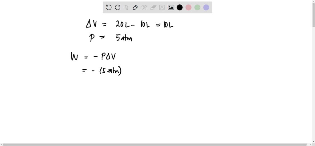 SOLVED: a gas expands from 10 l to 20 l against a constant pressure of ...