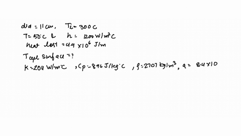 a-metallic-solid-cylinder-has-diameter-of-11-cm-and-initial-temperature-of-300-c-the-cylinder-is-suddenly-exposed-to-convection-environment-with-temperature-of-50c-and-convection-heat-transf-30797
