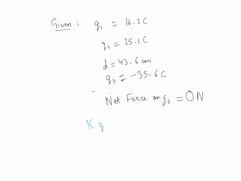 two-positive-charges-q1162-c-and-q2251-c-are-placed-a-distance-d436-cm-apartthe-magnitude-of-the-force-experienced-by-q1-due-to-the-charge-q2-is-f19226e13-na-third-charge-q3-365-c-is-placed-99953