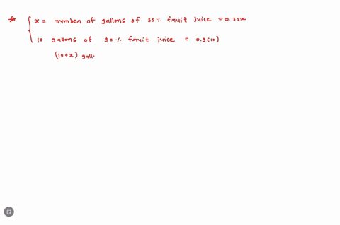 one-fruit-punch-has-35-fruit-juice-and-another-is-90-fruit-juice-how-much-of-the-35-punch-should-be-mixed-with-10-gal-of-the-90-punch-to-create-a-fruit-punch-that-is-45-fruit-juice-28998