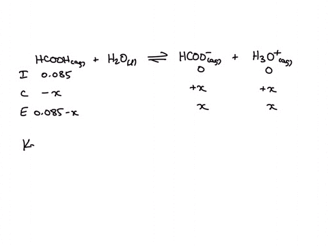 calculate-the-ph-of-a-o085m-formic-acidhcoohsolution-formic-acid-is-a-weak-acidwith-k18x10-4at25-pho1s-11638