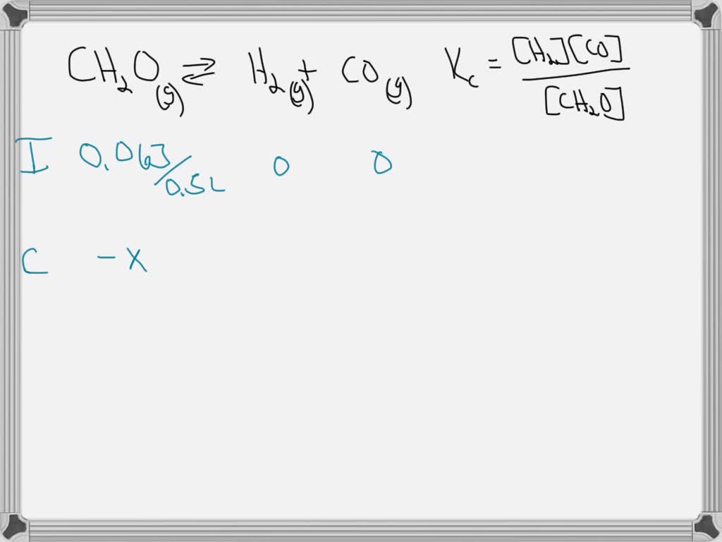 SOLVED: 0.053 mol sample of formaldehyde vapor; CH2O, was placed in ...