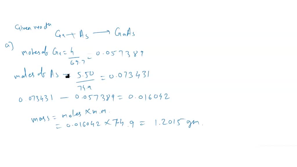 SOLVED: Molten Gallium Reacts With Arsenic To Form The Semiconductor ...