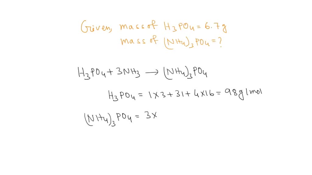 SOLVED: Ammonium phosphate ((NH,),Po,) is an important ingredient many ...