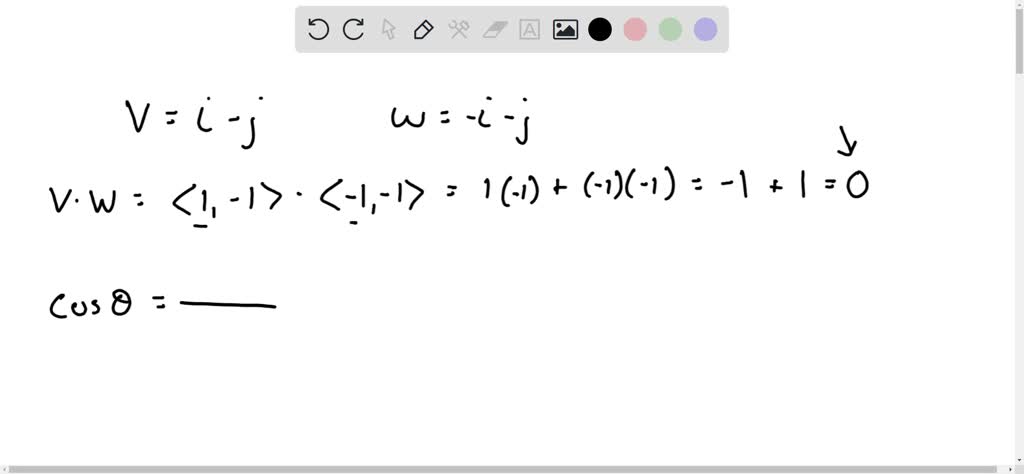 SOLVED: Using the dot product or cross product of two vectors ui and v ...