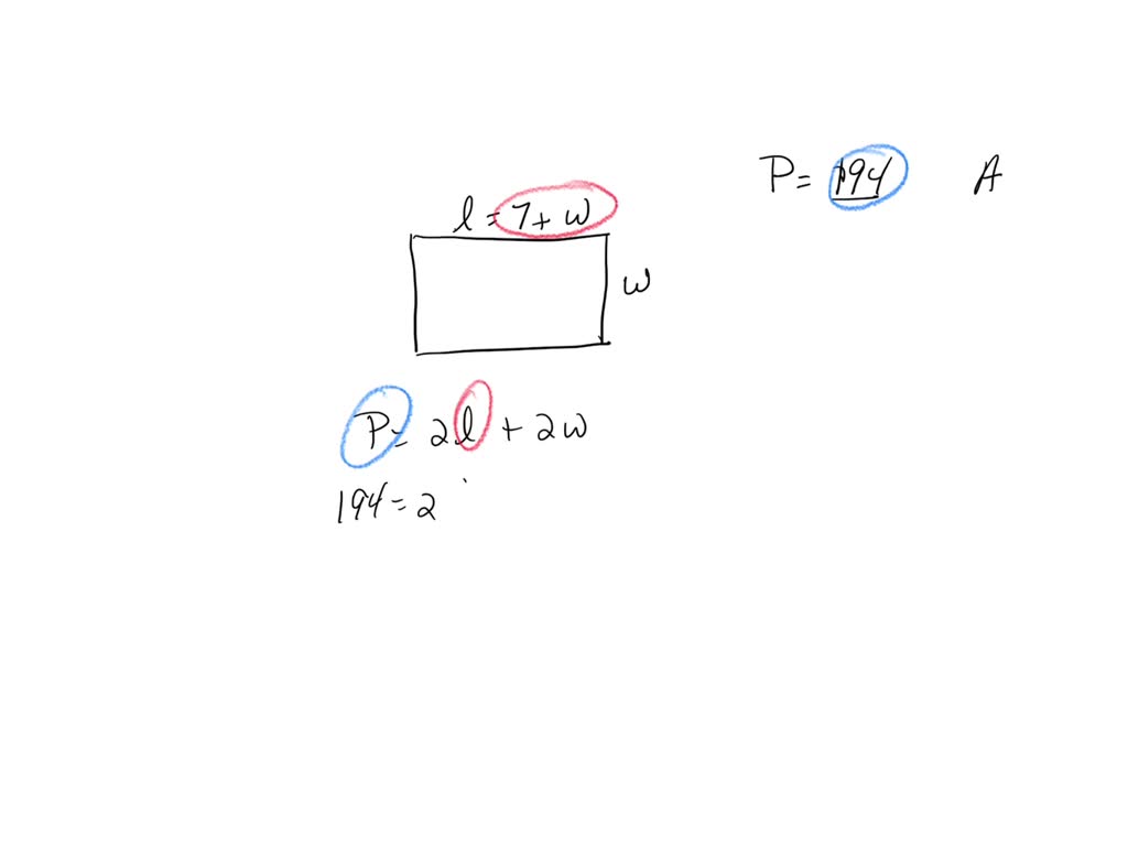 SOLVED: the length of a rectangular garden is 7 feet longer than its ...