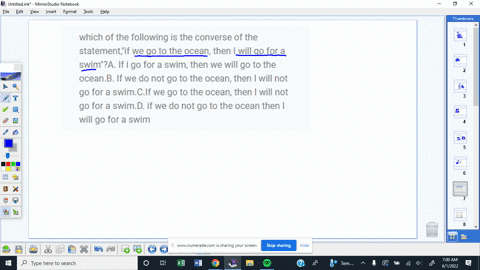 which-of-the-following-is-the-converse-of-the-statementif-we-go-to-the-ocean-then-i-will-go-for-a-swima-if-i-go-for-a-swim-then-we-will-go-to-the-oceanb-if-we-do-not-go-to-the-ocean-then-i-w-00482