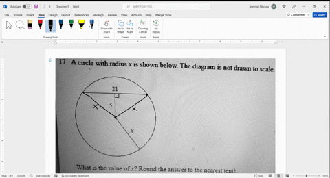 17-acircle-with-radius-x-is-shown-below-the-diagram-is-not-drawn-to-scale_-21-5-what-is-the-ralue-cfx-round-the-answver-to-the-nearest-tenth-8e1l6-pre204-dx1-01216-81348