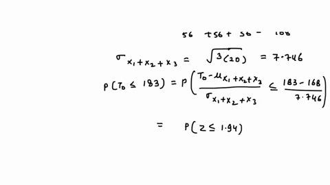 let-x1x2-and-x3-represent-the-times-necessary-to-perform-three-successive-repair-tasks-at-a-certain-service-facility-suppose-they-are-independent-normal-rvs-with-the-same-expected-value-56-a-24688