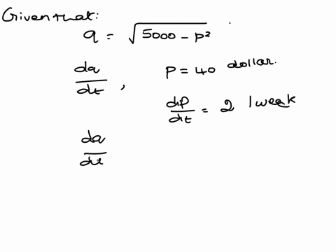 a-company-has-determined-the-demand-curve-for-their-product-is-where-p-is-the-price-in-dollars-and-q-is-the-quantity-in-millions-if-weather-conditions-are-driving-the-price-up-2-a-week-find-50108