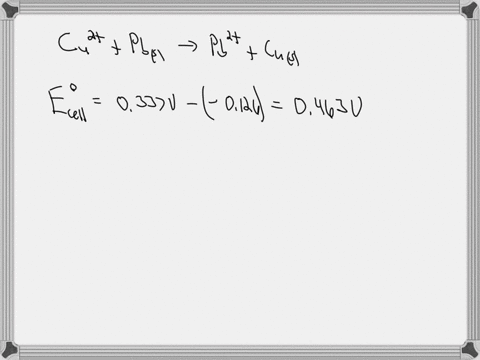an-electrochemical-cell-is-composed-of-pure-copper-and-pure-lead-electrodes-immersed-in-solution-of-their-respective-divalent-ions-for-a-06m-concentration-of-cu2-the-lead-electrode-is-oxidiz-27735