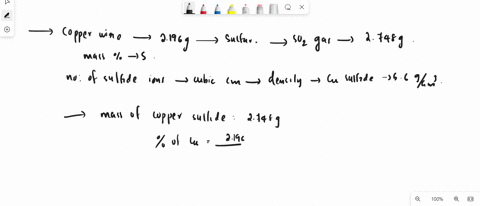 a-copper-wire-having-a-mass-of-2196-g-was-allowed-to-react-with-an-excess-of-sulfur-the-excess-sulfur-was-then-burned-yielding-so2-gas-the-mass-of-the-copper-sulfide-produced-was-2748-g-what-74796