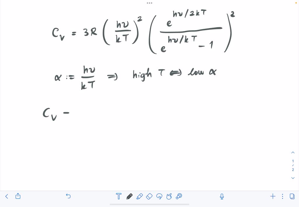 SOLVED: The Einstein Model For The Molar Heat Capacity At Constant ...