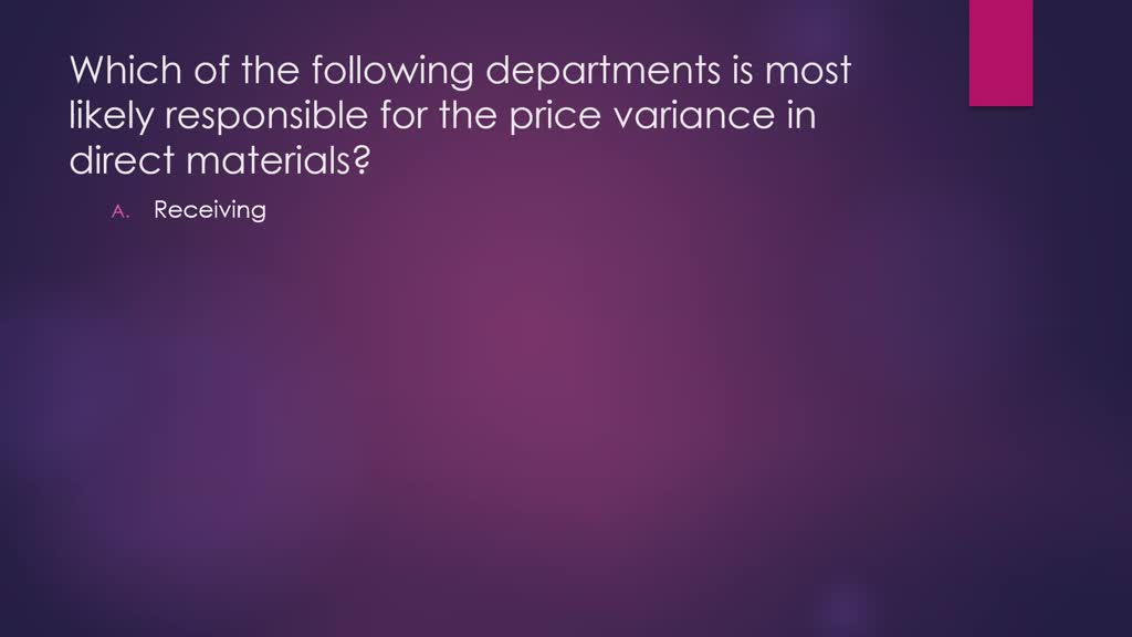 SOLVED When direct materials are issued from the storeroom, what