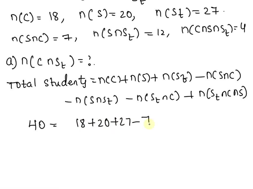 SOLVED Use set theory and notation to answer this question, clearly