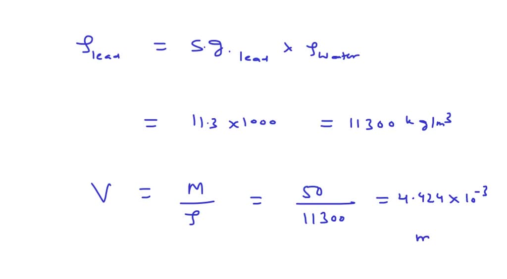 A lead cube has a total mass of 50 kg. what is the length of the side?