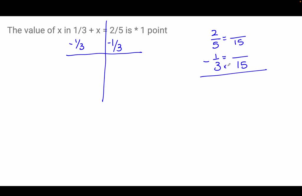 SOLVED The Value Of X In 1 3 X 2 5 Is 1 Point solved-the-value-of-x-in-1-3-x-2-5-is-1-point
