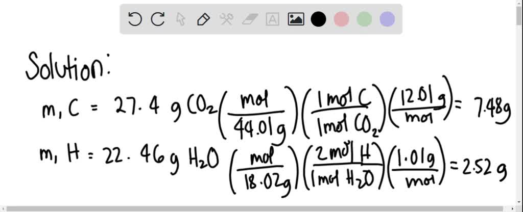 SOLVED: A) A 10.00g unknown sample with a formula of CxHY was analyzed ...