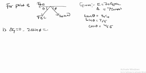 b-the-bracket-abc-is-shown-in-figure-q2members-ab-and-bchave-a-cross-sectional-area-of-770-mmtake-modulus-of-elasticity-for-the-bracket-as-70-gpaif-the-bracket-is-subjected-to-a-point-loadof-94545