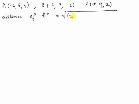 Find an equation of the set of all points equidistant from the points A ...