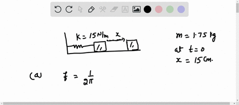 a-175-kg-mass-is-attached-to-a-spring-with-a-spring-constant-of-150-nm-and-oscillates-on-a-horizontal-frictionless-track-at-t0-the-mass-is-released-from-rest-at-x150-cm-the-spring-has-been-s-93624