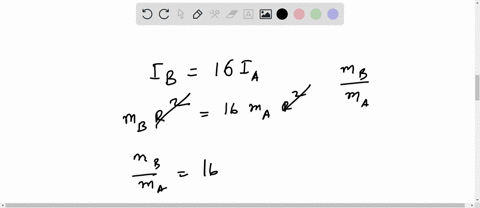 two-point-masses-are-the-same-distance-r-from-an-axis-of-rotation-and-have-moments-of-inertia-ia-and-ib-a-if-ib-16ia-what-is-the-ratio-mb-ma-of-the-two-masses-b-in-terms-of-r-at-what-distanc-86309