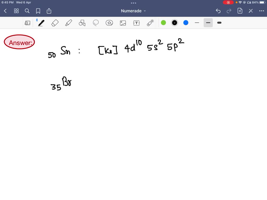 SOLVED Write the condensed electron configurations for the Sn atom